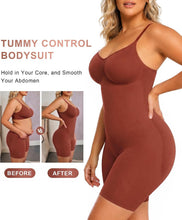 Load image into Gallery viewer, SHAPERX Shapewear for Women Tummy Control Bodysuit Mid Thigh Body Shaper Shorts for a Lifted Look
