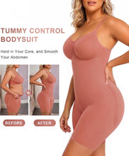 Load image into Gallery viewer, SHAPERX Shapewear for Women Tummy Control Bodysuit Mid Thigh Body Shaper Shorts for a Lifted Look