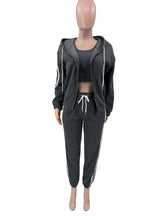 Load image into Gallery viewer, Fashion Hooded Padded Vest Sport Three Piece Pants Set