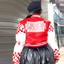 Load image into Gallery viewer, Ribbed Color Block Print Baseball Jacket