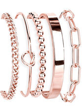 Load image into Gallery viewer, Gokeey Gold Bracelets Set for Women Non Tarnish, Waterproof 14K Gold Plated Sterling Silver Chunky Cuff Bracelet Stackable Gold Bangles Bracelet for Women Trendy Fashion Accessories Tie Knot Cuban Rope Paperclip Beaded Bracelet Stack Jewelry Mothers Day G