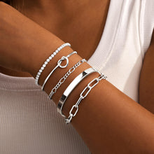 Load image into Gallery viewer, Gokeey Gold Bracelets Set for Women Non Tarnish, Waterproof 14K Gold Plated Sterling Silver Chunky Cuff Bracelet Stackable Gold Bangles Bracelet for Women Trendy Fashion Accessories Tie Knot Cuban Rope Paperclip Beaded Bracelet Stack Jewelry Mothers Day G