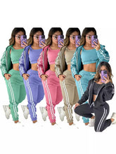 Load image into Gallery viewer, Fashion Hooded Padded Vest Sport Three Piece Pants Set