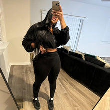 Load image into Gallery viewer, Long Sleeve Zipper Solid Color Two Piece Pants Set