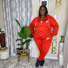 Load image into Gallery viewer, VIP1 Plus Size Embroidered Sport Long Sleeve Casual 2-Piece Set