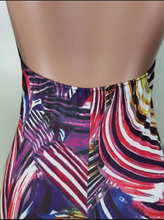 Load image into Gallery viewer, Sleeveless Sling Painted Print Backless jumpsuit(With Headscarf)