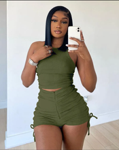 Load image into Gallery viewer, Solid Tank Top Drawstring Shorts 2 Piece Sets