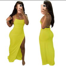 Load image into Gallery viewer, Sexy Backless Solid Color Long Dress