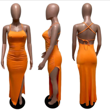 Load image into Gallery viewer, Sexy Backless Solid Color Long Dress