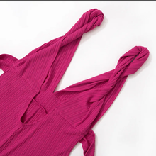 Load image into Gallery viewer, Solid Deep V Neck Bandage Backless Jumpsuit