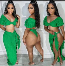 Load image into Gallery viewer, Sexy Solid Color Three Piece Skirts Set