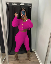 Load image into Gallery viewer, Solid Knit Sweater Slim Cardigan Three Piece Set