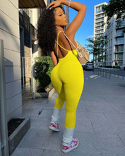 Load image into Gallery viewer, Sexy Solid V Neck Backless Cross Strap Tight Jumpsuit