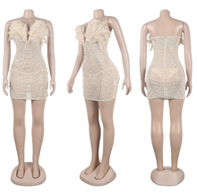 Load image into Gallery viewer, Sexy Feather Hot Diamond Beaded Dress