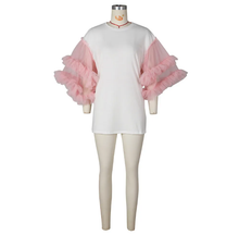 Load image into Gallery viewer, Mesh Patchwork Sleeve Loose Solid T Shirt