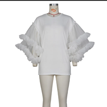 Load image into Gallery viewer, Mesh Patchwork Sleeve Loose Solid T Shirt