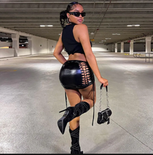 Load image into Gallery viewer, Fashion Hollow Out Bandage Mini Skirt
