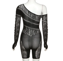 Load image into Gallery viewer, Sexy Mesh See Through Hollow Out Skinny Romper