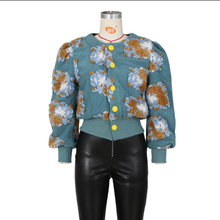 Load image into Gallery viewer, Floral Single-breasted Short Coat