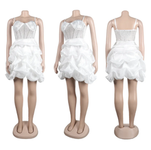 Load image into Gallery viewer, Plus Size Hot Diamond Sling Mesh Splicing Cake Dress