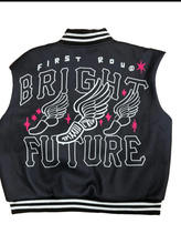 Load image into Gallery viewer, Plus Size Color Blocking Long Sleeve Baseball Jacket