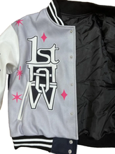 Load image into Gallery viewer, Plus Size Color Blocking Long Sleeve Baseball Jacket