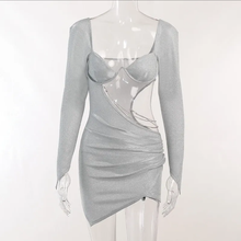 Load image into Gallery viewer, Long Sleeve Hollow Out Party Dress