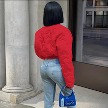Load image into Gallery viewer, Star Embossed Thumb Button Pad Thickened Warm Jacket
