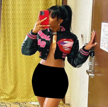 Load image into Gallery viewer, Fashion Patchwork Letter Print Short Jackets