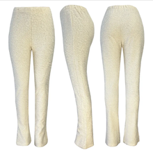 Load image into Gallery viewer, Solid Color Plush Casual Micro Flare Pants