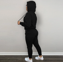 Load image into Gallery viewer, Plush Long Sleeve Zipper Hooded Sweashirts And Sports Pant Two Piece Set