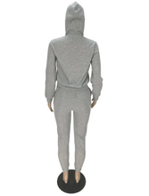 Load image into Gallery viewer, Plush Long Sleeve Zipper Hooded Sweashirts And Sports Pant Two Piece Set