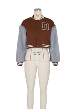 Load image into Gallery viewer, Casual Patchwork Zipper Baseball Jacket