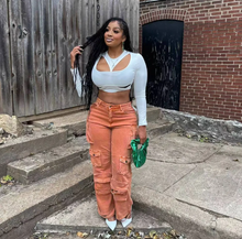 Load image into Gallery viewer, Solid Color Multi-Pocket Straight Jeans