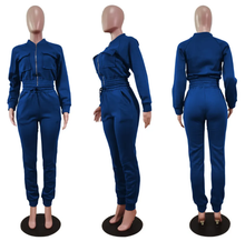 Load image into Gallery viewer, Solid Fleece Zipper Long Sleeve 2 Piece Sets