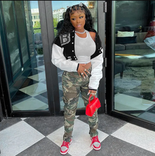 Load image into Gallery viewer, Casual Printed Full Sleeve Short Baseball Jacket