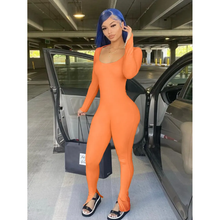 Load image into Gallery viewer, Solid Color Backless Hem Slit Jumpsuit