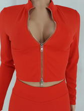 Load image into Gallery viewer, Solid Long Sleeve Zipper 2 Piece Pants Sets