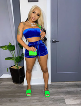 Load image into Gallery viewer, Sexy Velvet Tube Top And Shorts 2 Piece Sets