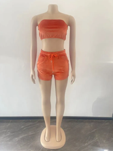 Load image into Gallery viewer, Sexy Velvet Tube Top And Shorts 2 Piece Sets