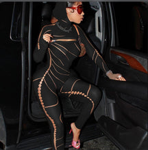 Load image into Gallery viewer, Solid Hollow Out Hooded Knits Jumpsuit
