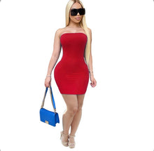 Load image into Gallery viewer, Plus Size Sexy Strapless Bodycon Mini Dress