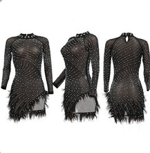 Load image into Gallery viewer, Sexy Mesh See-Through Hot Drilling Irregular Dress