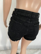 Load image into Gallery viewer, Denim Ribbon Skinny Jeans Shorts