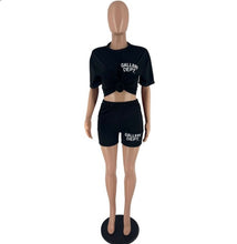 Load image into Gallery viewer, Printed Letter Fashion Shorts Two Piece Set Www.dreamempirellc.com