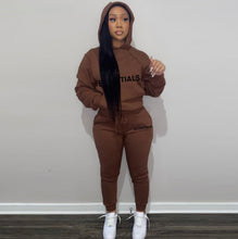 Load image into Gallery viewer, A Letter Print Hooded Sweatshirt Two Piece Pant Sets