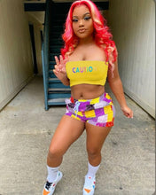 Load image into Gallery viewer, Letter Print Tube Top And Shorts Two Piece Sets