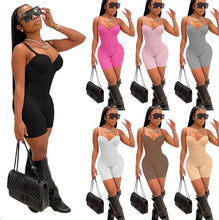 Load image into Gallery viewer, A Solid Sexy Spaghetti Strap Tight Romper