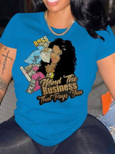 Load image into Gallery viewer, Plus Size Casual Print Short Sleeve T-shirt