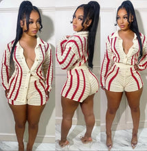 Load image into Gallery viewer, Knitted Sweater Long Sleeve Two Piece Shorts Sets